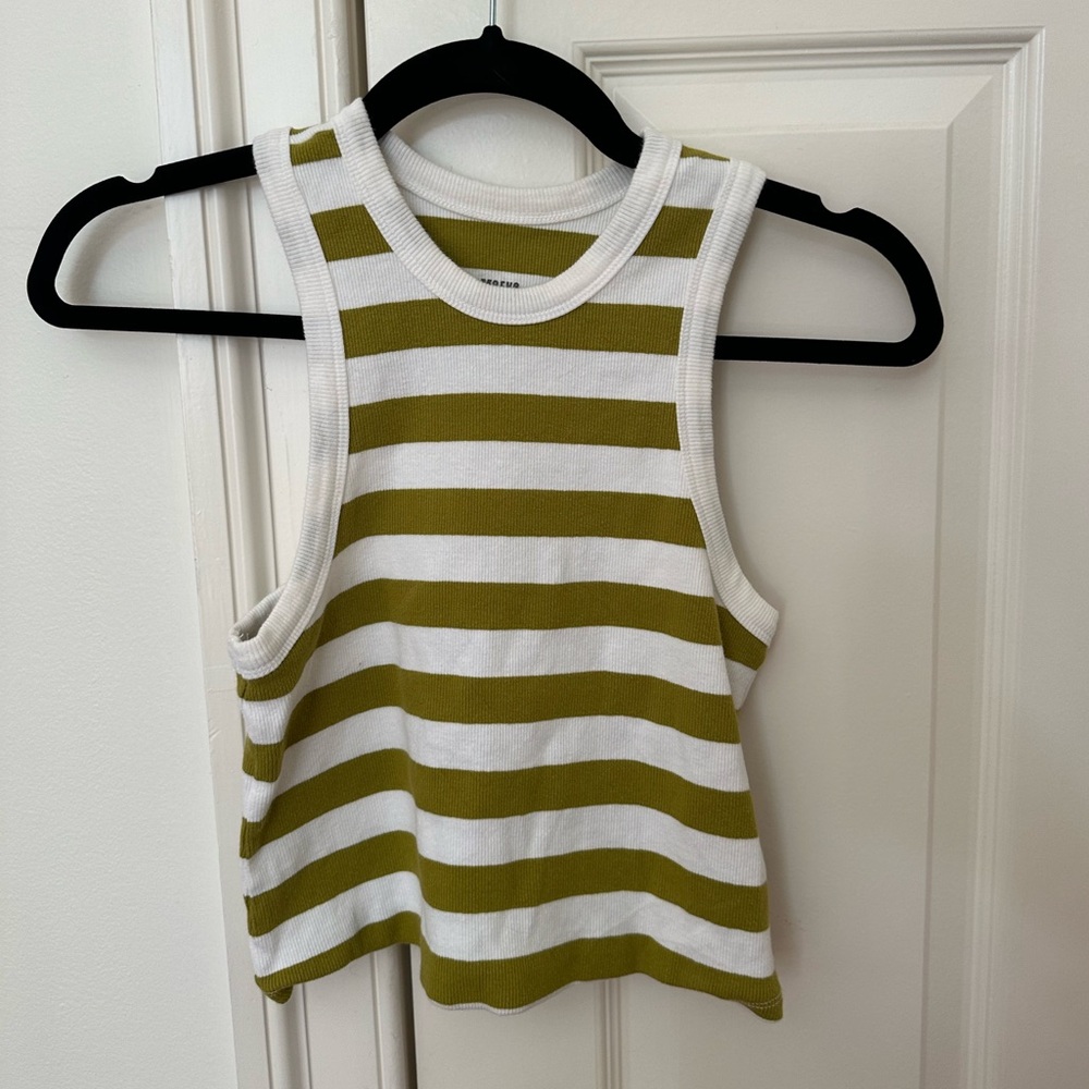 Anthropologie Maeve Cropped Striped Racerback Tank